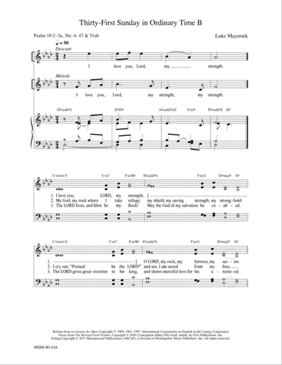 Thirty-First Sunday in Ordinary Time B 4-Part scores gallery preview page 1