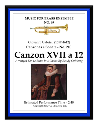 Book cover for Canzon XVII a 12 - No. 210