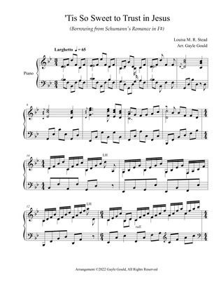 'Tis So Sweet to Trust in Jesus -- Piano Solo (a la Schumann)