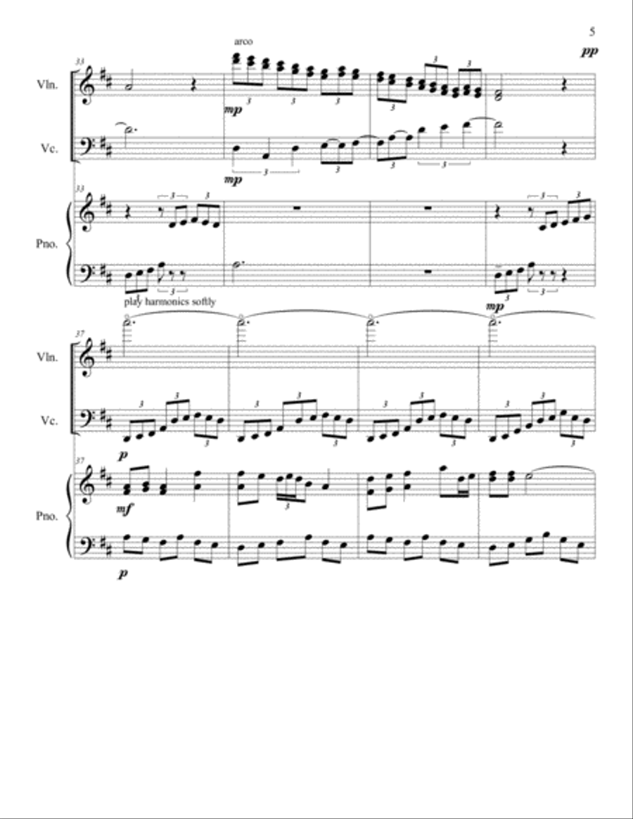 Flower in a Rainy Night Piano Trio scores gallery preview page 5