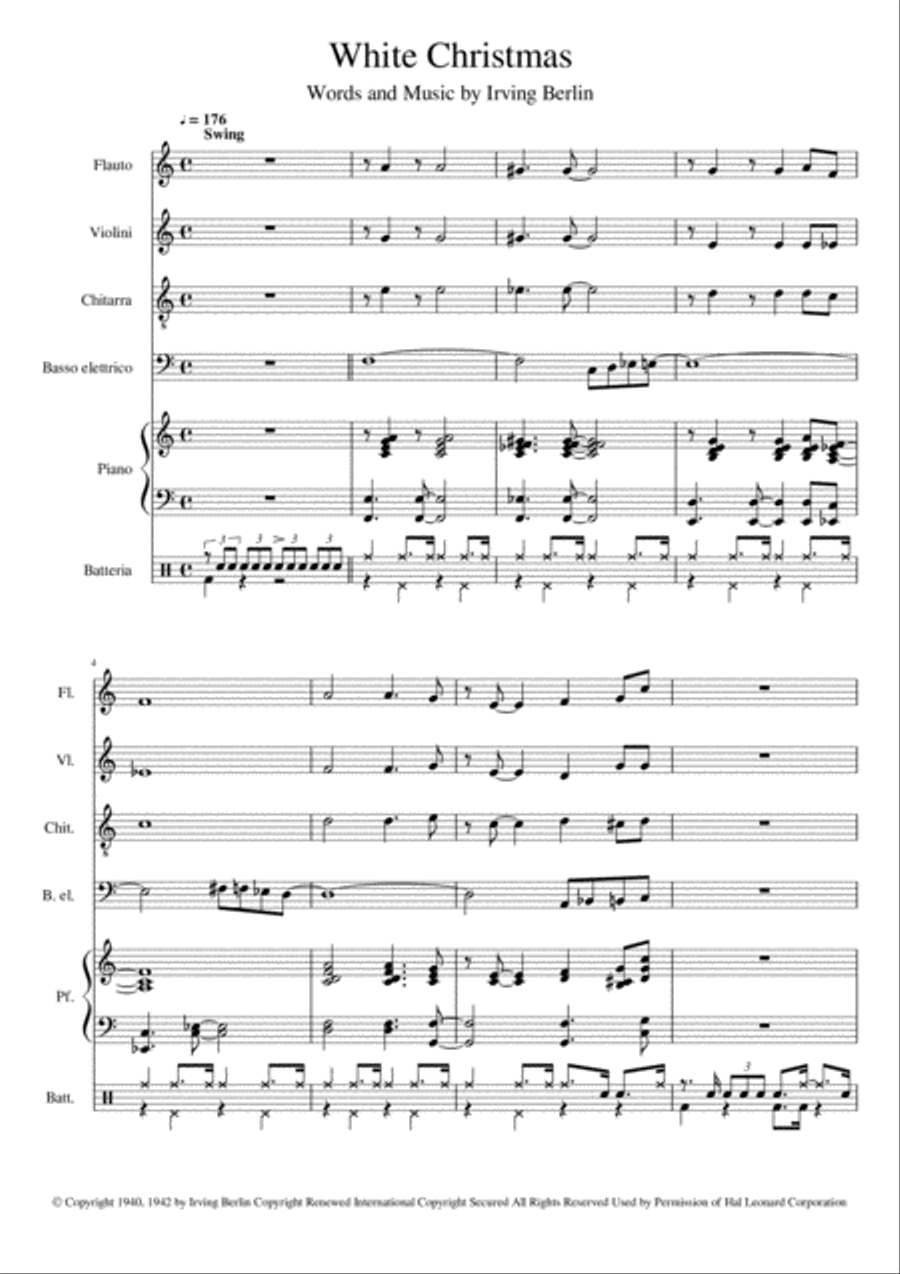 White Christmas Flute scores gallery preview page 1
