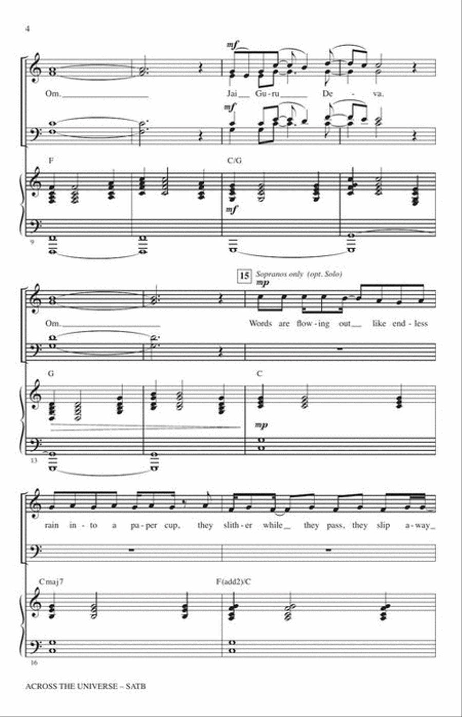 Across the Universe 4-Part scores gallery preview page 5