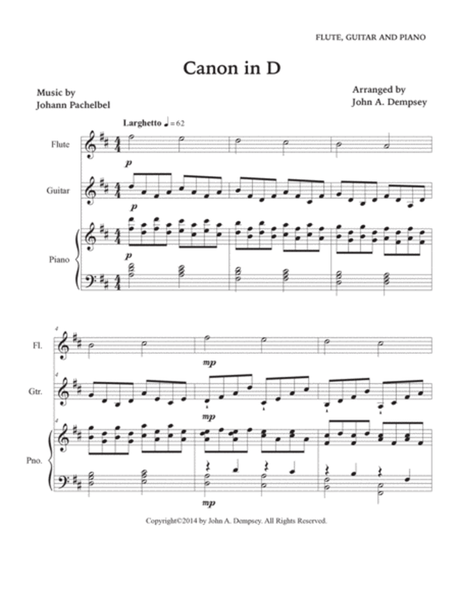 Canon in D (Trio for Flute, Guitar and Piano) image number null