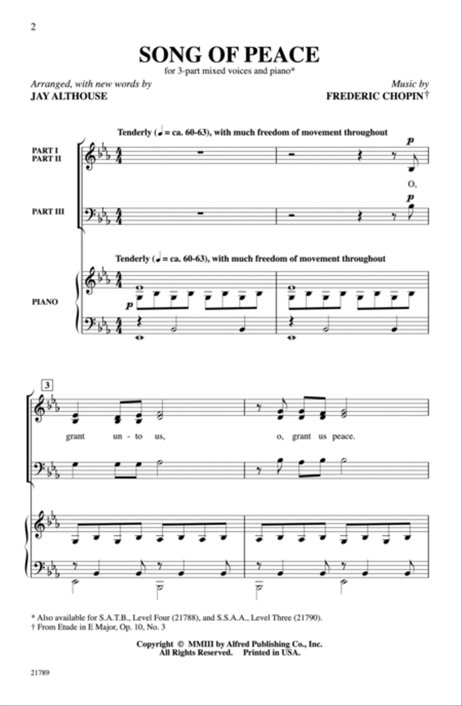 Song of Peace Song of Peace 3-Part scores gallery preview page 2