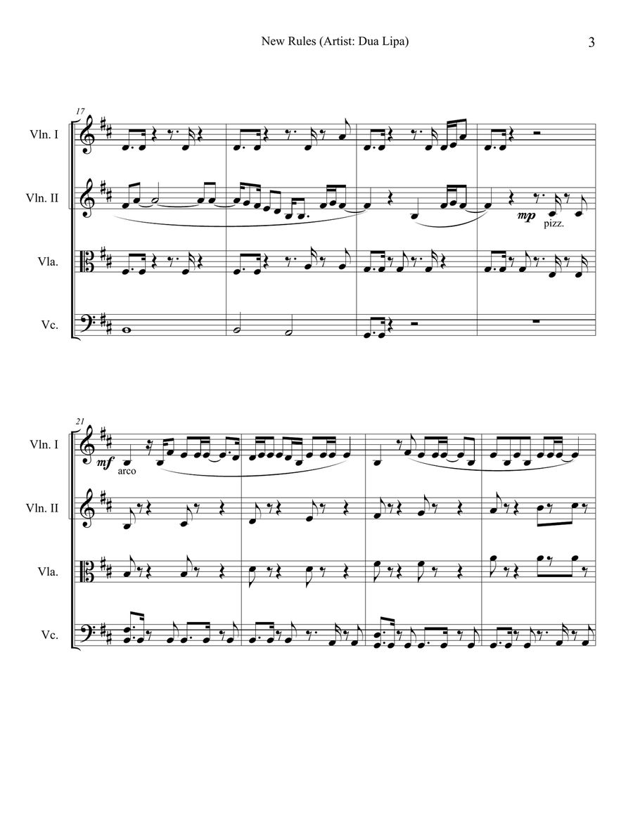 New Rules String Quartet scores gallery preview page 3