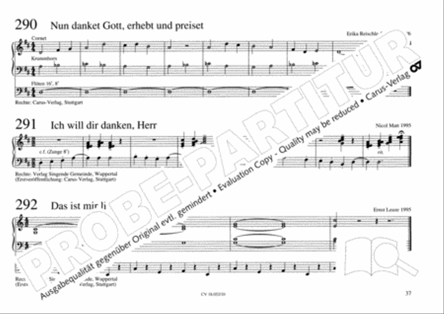 Esslinger Orgelbuch, Bd I-III Organ Solo scores gallery preview page 54