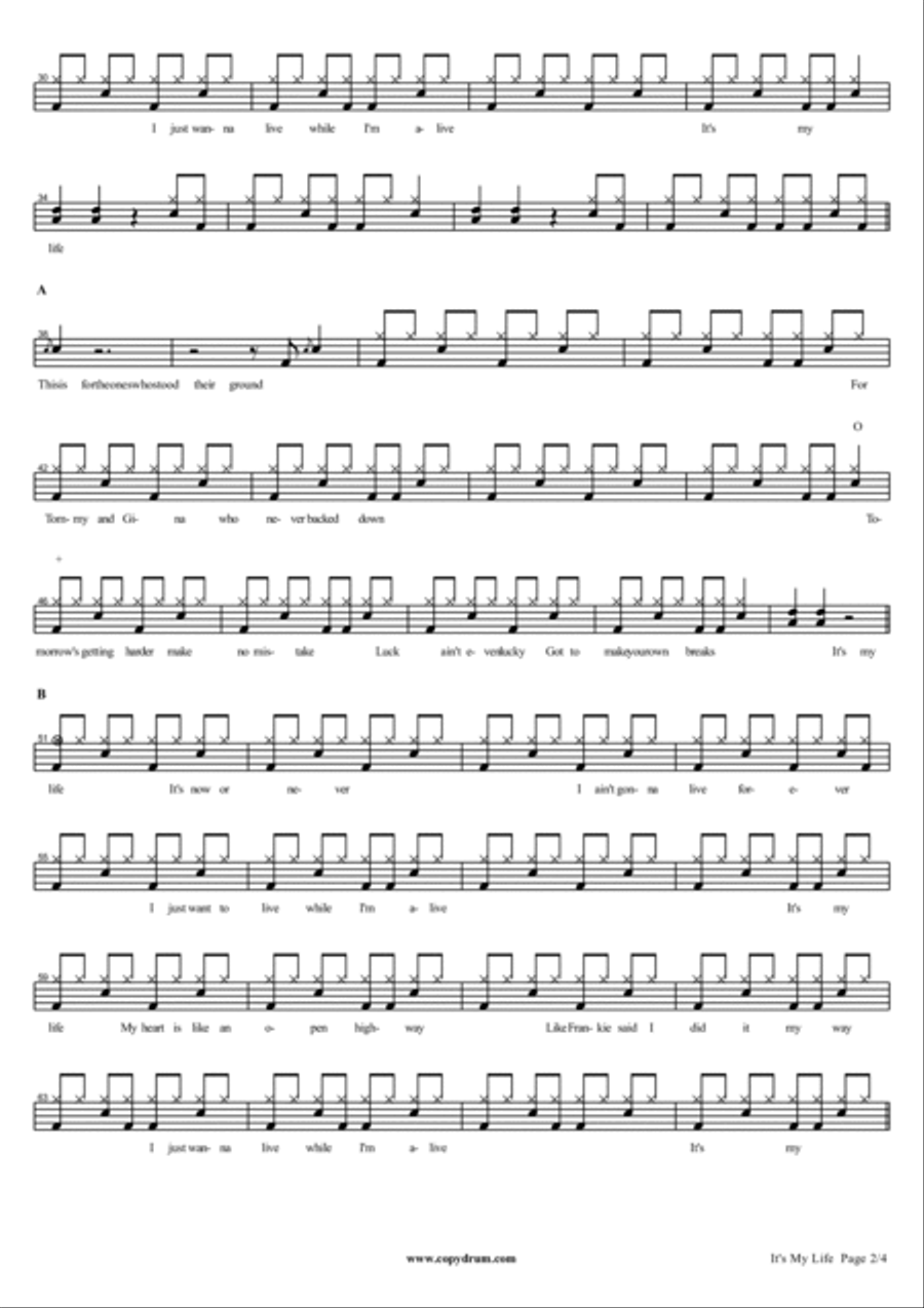 It's My Life Drum Set scores gallery preview page 2