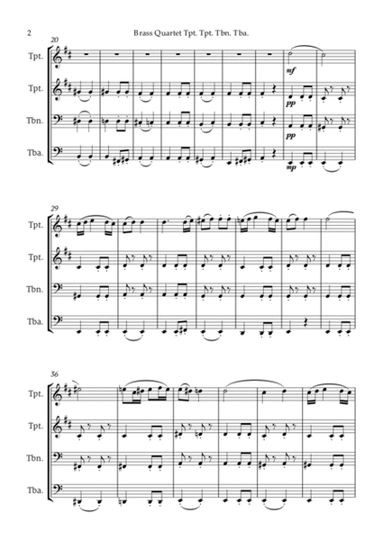 Beethoven Symphony 7 Movement 2 Allegretto for Brass Quartet 2 Trumpet Trombone Tuba image number null