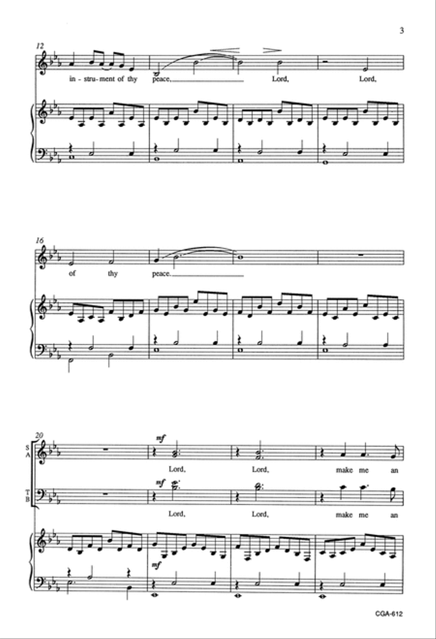 Lord, Make Me an Instrument of Thy Peace 4-Part scores gallery preview page 3