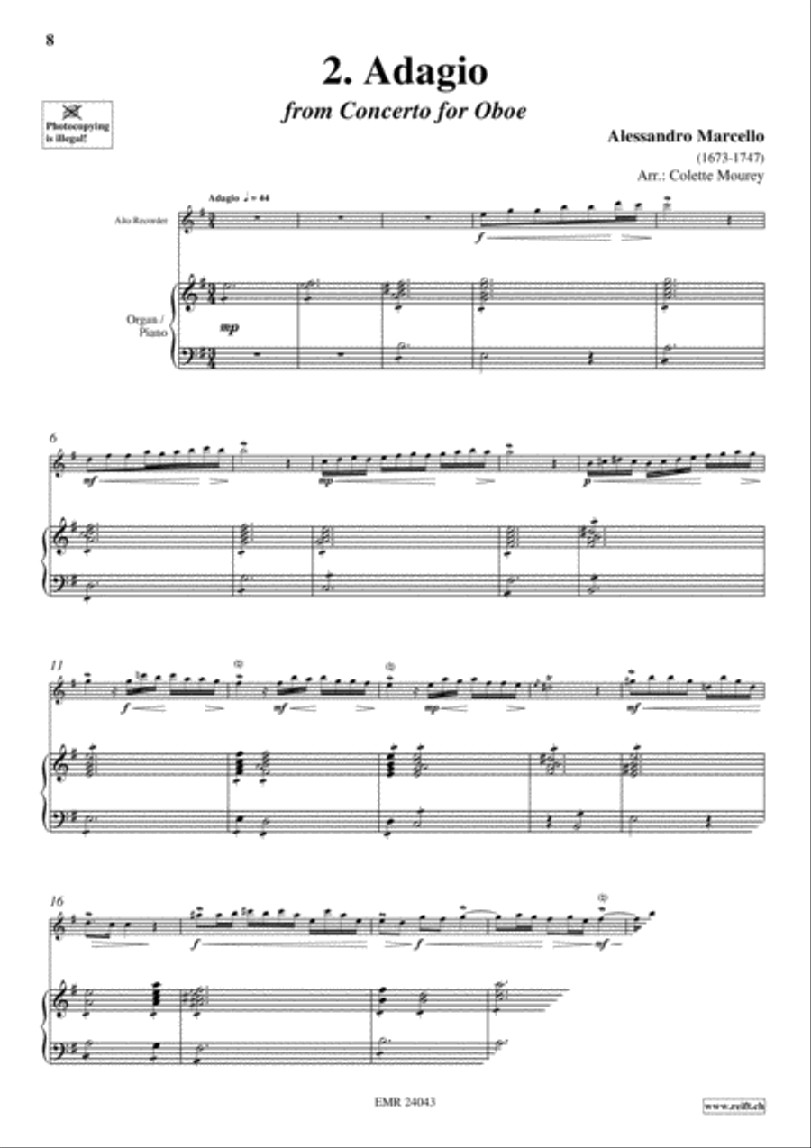40 Greatest Baroque Hits Volume 1 Alto Recorder scores gallery preview page 4