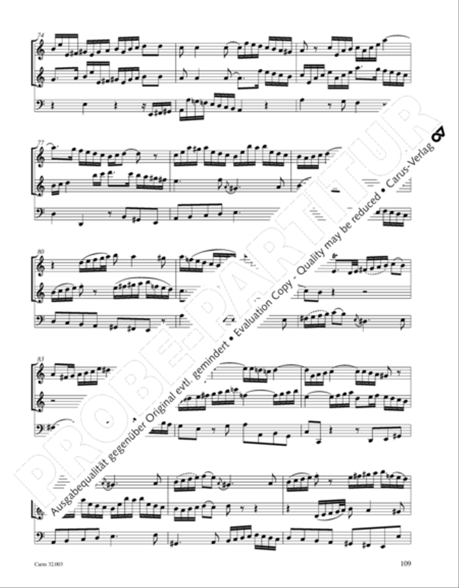 Gesamtausgabe Band 3 (Kammermusik: Duette, Solo- und Triosonaten) Score scores gallery preview page 130