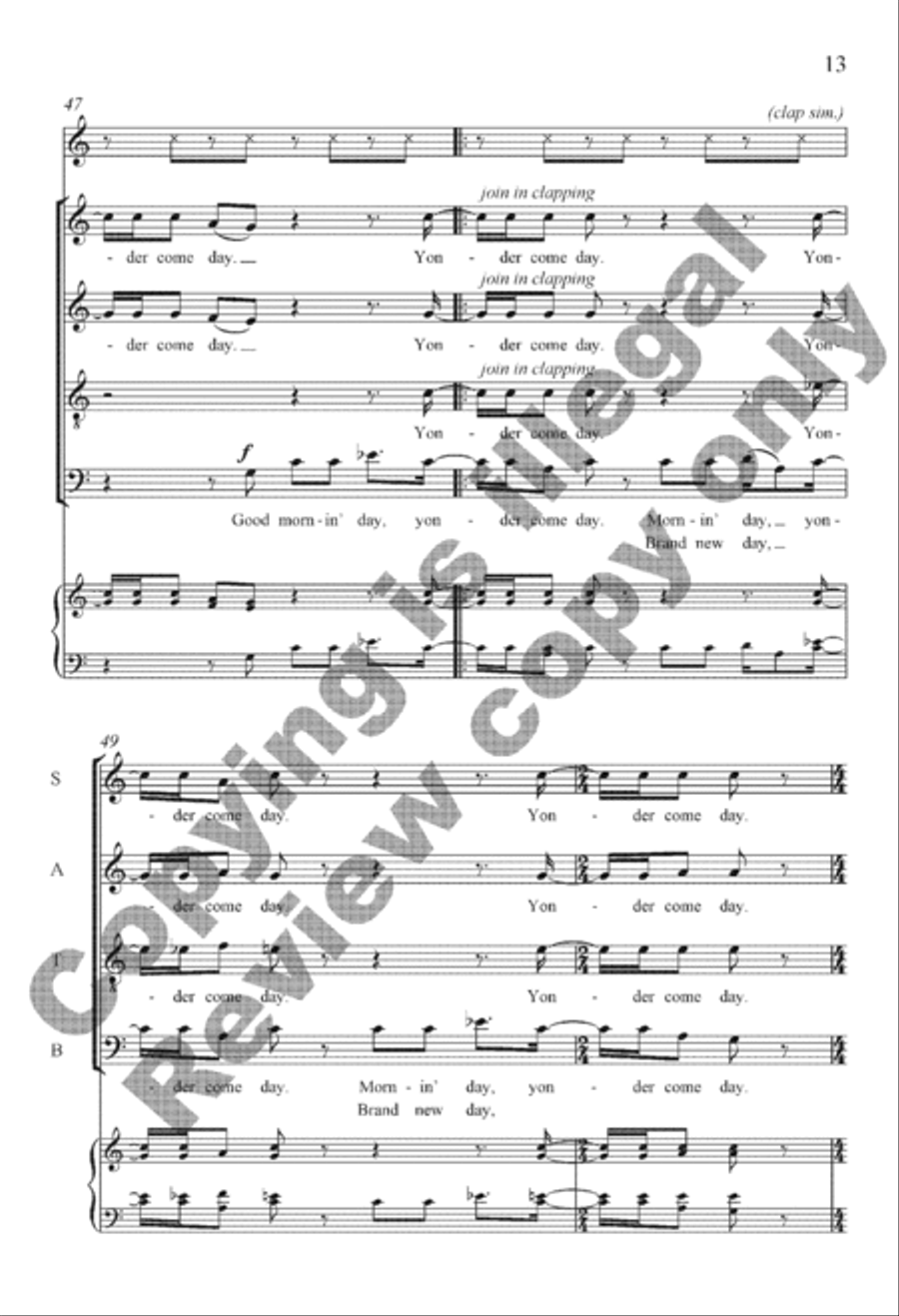 Yonder Come Day 4-Part scores gallery preview page 13