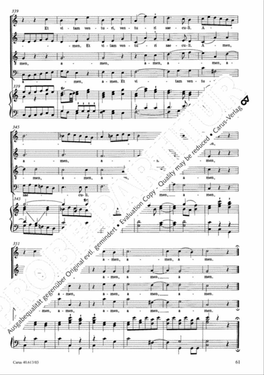 Mass in C (Missa in C) 4-Part scores gallery preview page 62