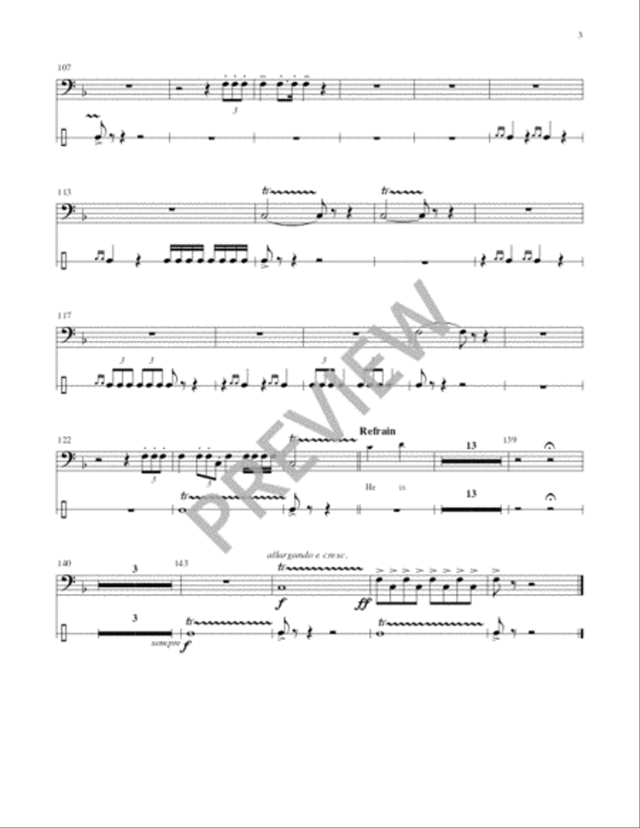 Fanfare and Processional - Instrument edition Trombone scores gallery preview page 3
