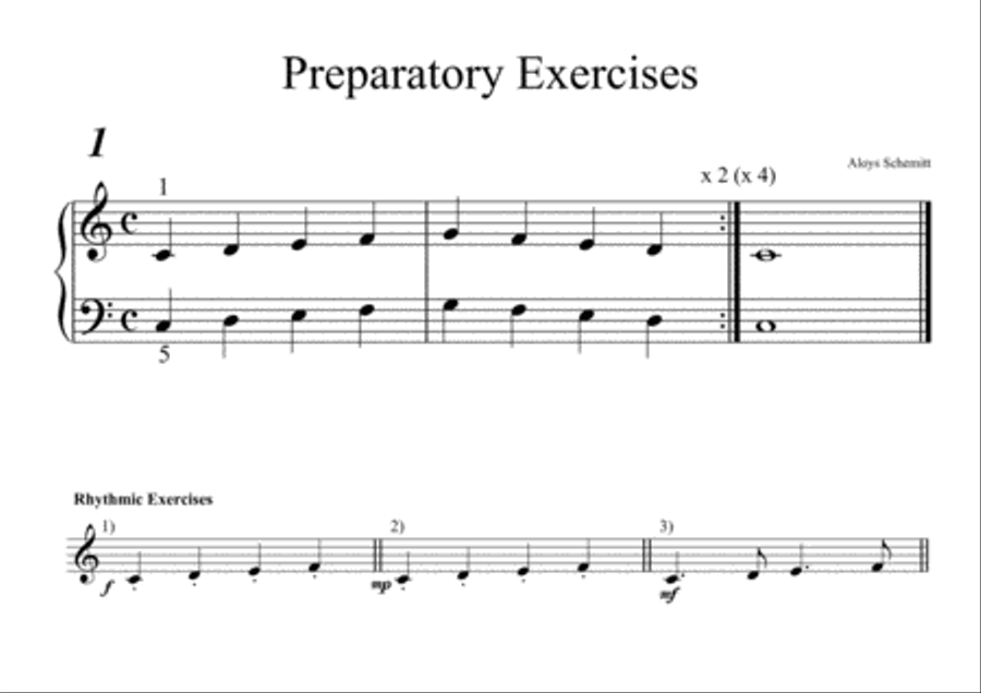 Preparatory Exercises for all piano beginners Piano Method scores gallery preview page 3