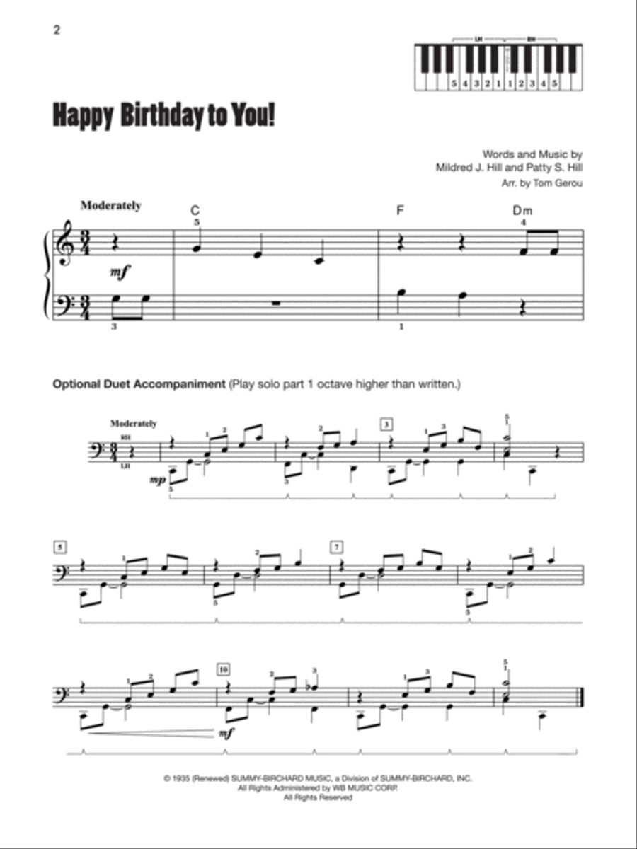 Happy Birthday to You! Easy Piano scores gallery preview page 2