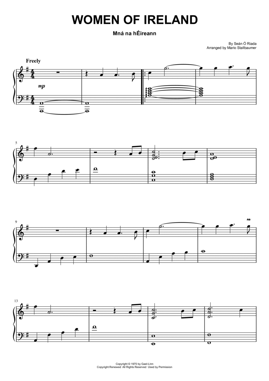Women Of Ireland Piano Solo scores gallery preview page 1