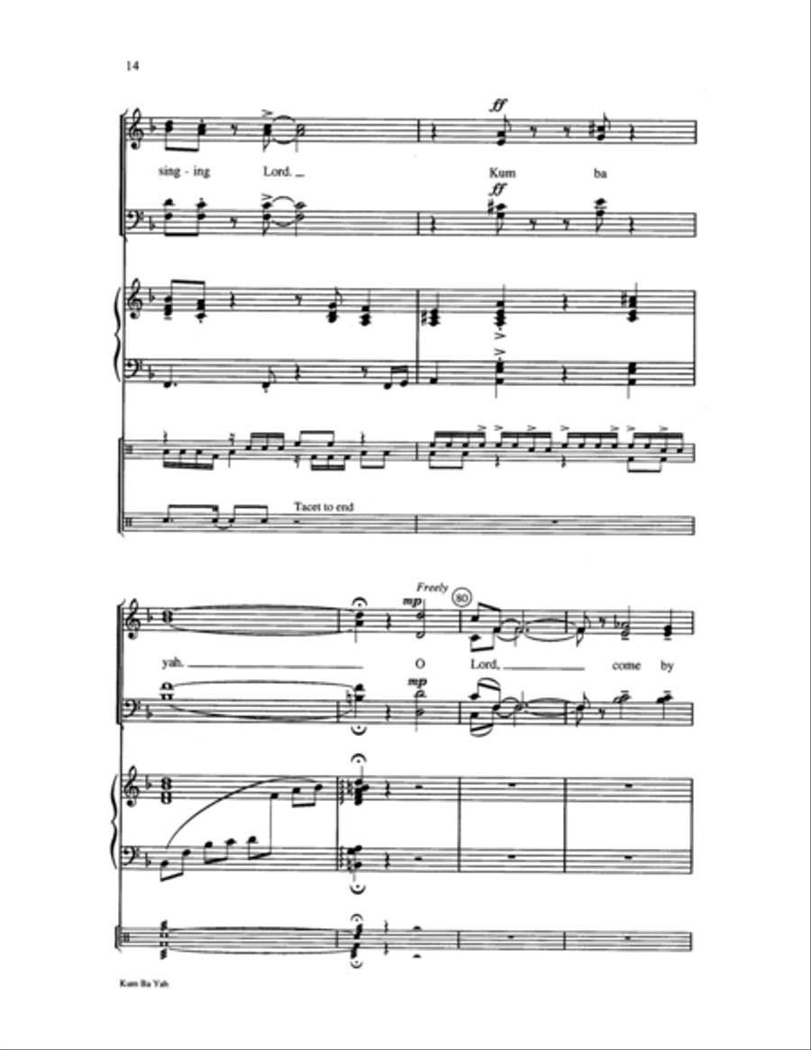 Kum Ba Yah Choir scores gallery preview page 14