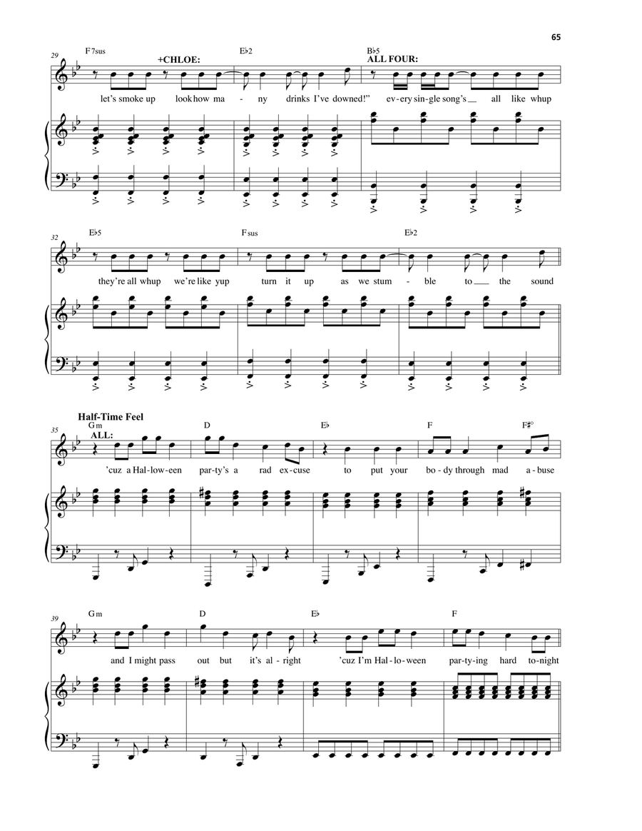 Halloween (from Be More Chill) Piano, Vocal scores gallery preview page 3