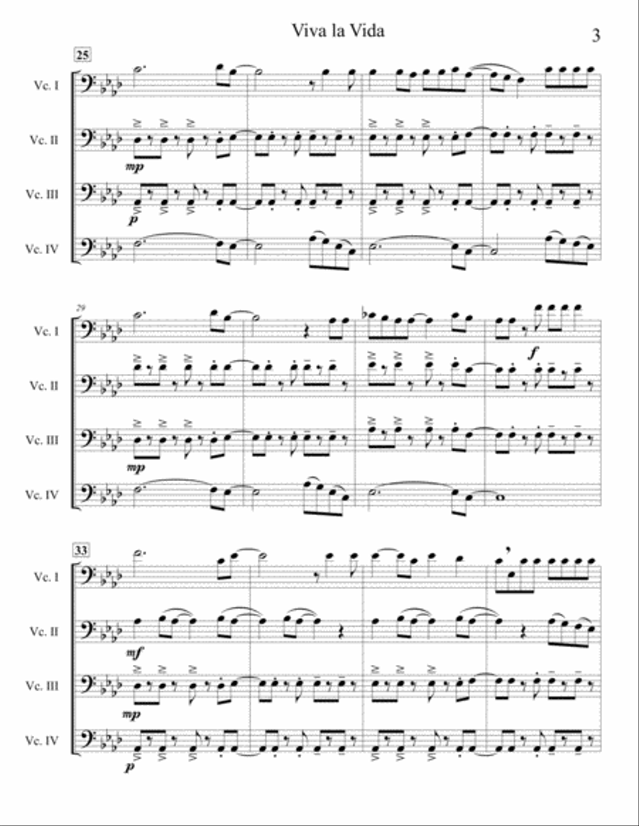 Viva La Vida Small Ensemble scores gallery preview page 3