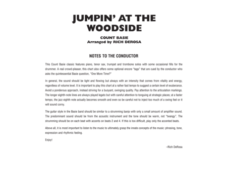 Jumpin' at the Woodside: Score