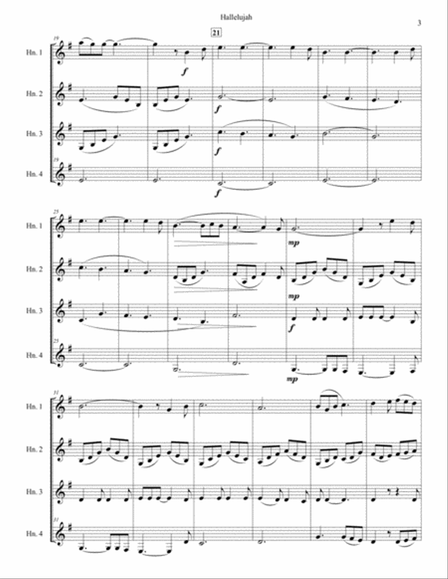 Hallelujah Hallelujah Brass Ensemble scores gallery preview page 3