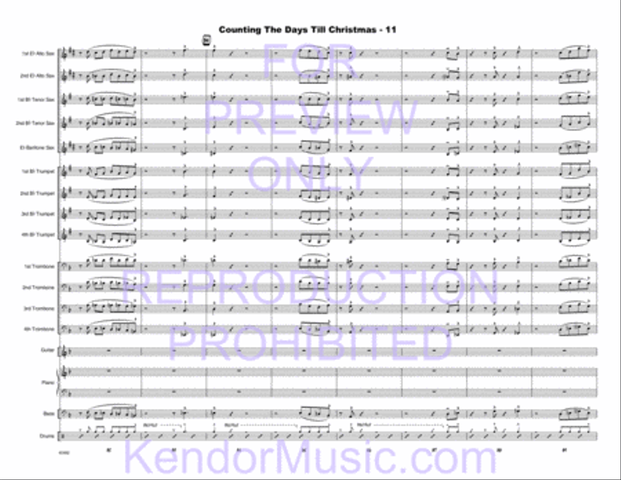 Counting The Days Till Christmas Jazz Ensemble scores gallery preview page 34