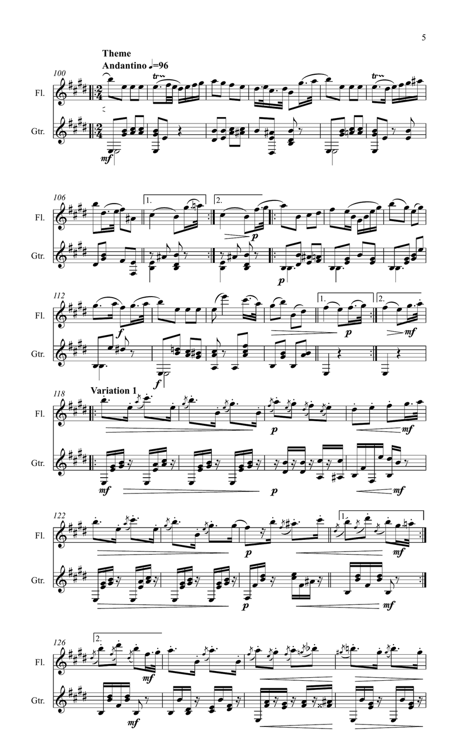 L' encouragement for flute & guitar L' encouragement for flute & guitar Flute scores gallery preview page 6