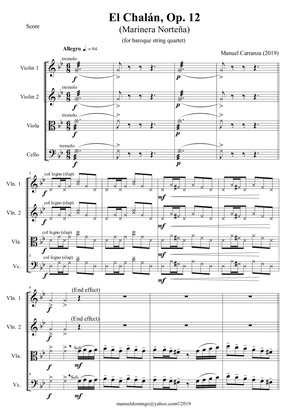 "El Chalán" Op.12 (marinera norteña) for string quartet version