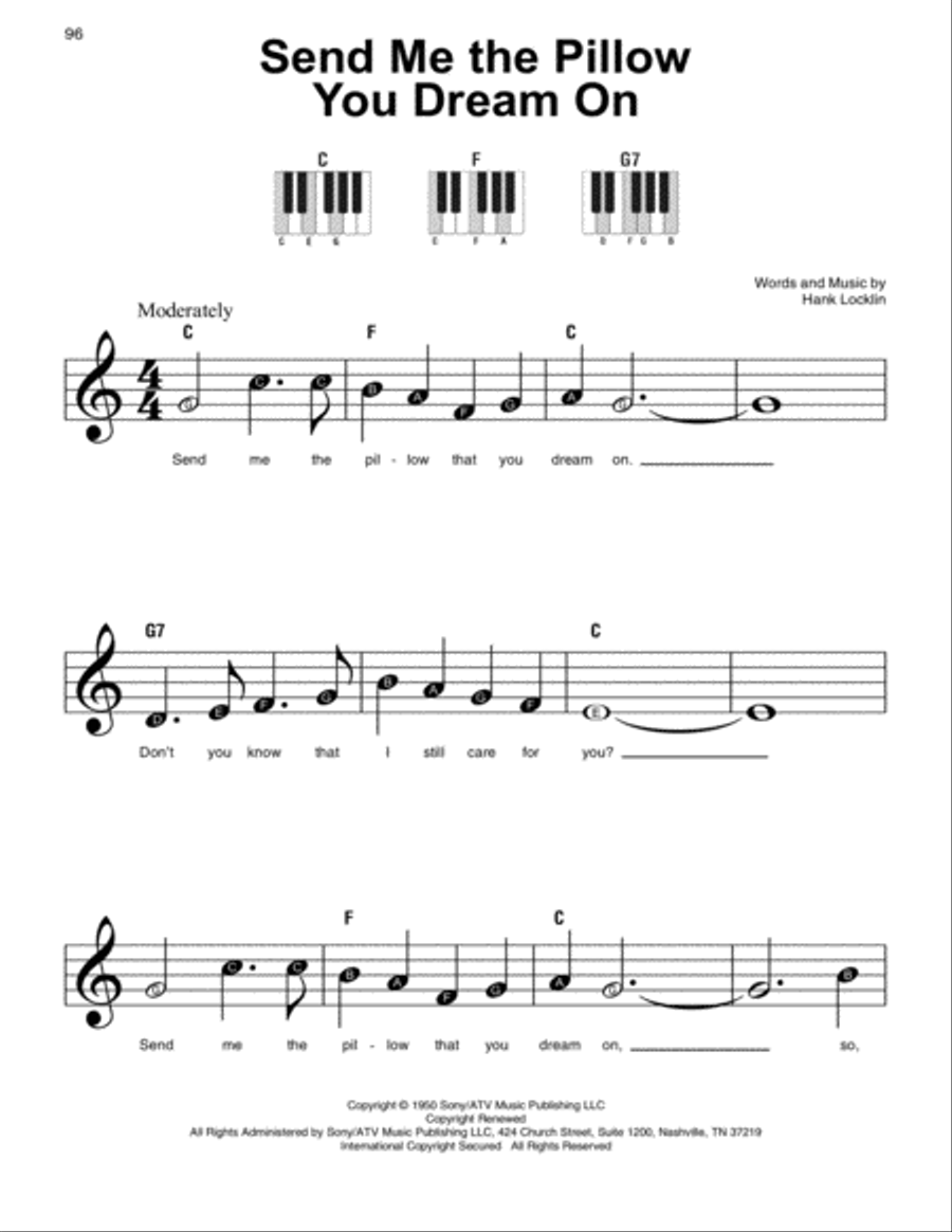 Send Me The Pillow You Dream On Easy Piano scores gallery preview page 1