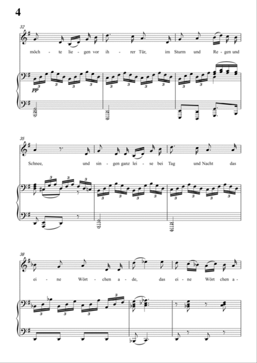Schubert-Die böse Farbe,from 'Die Schöne Müllerin',Op.25 No.17 in G for Vocal and Piano Voice scores gallery preview page 5