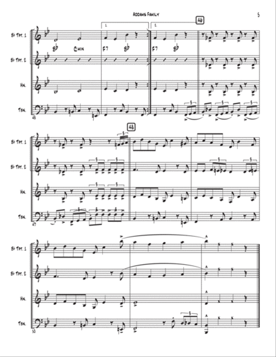 The Addams Family Theme Horn scores gallery preview page 6