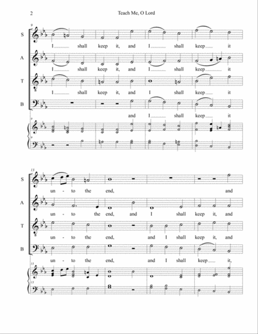 Teach Me, O Lord Teach Me, O Lord 4-Part scores gallery preview page 2