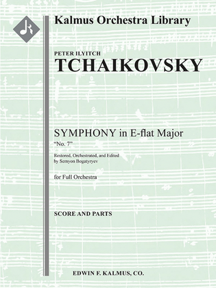 Book cover for Symphony No. 7 in E-flat, Op. Posth. [arrangement from incomplete fragments]