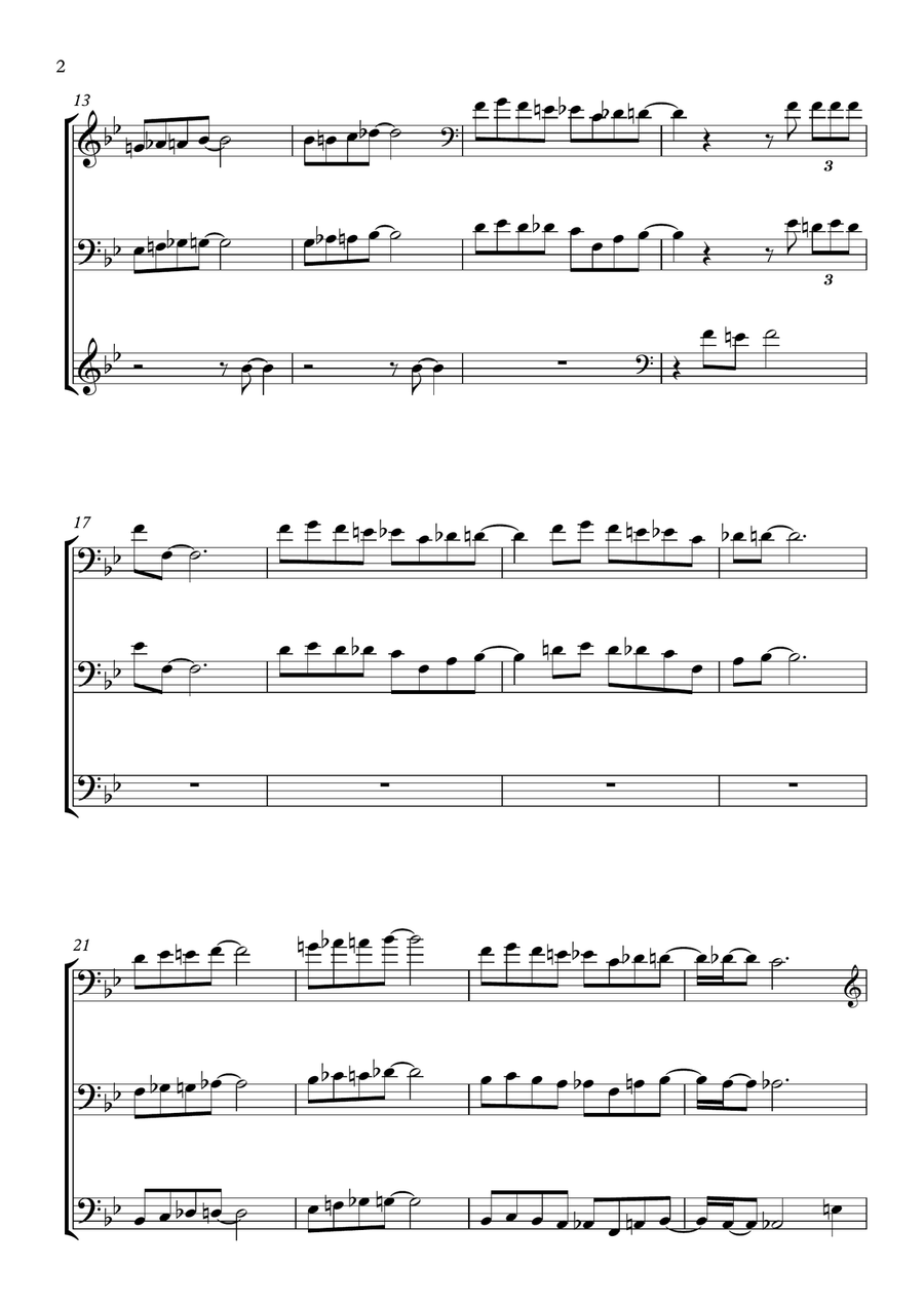 Blue Monk - SuperBass Transcription Double Bass Trio Small Ensemble scores gallery preview page 2
