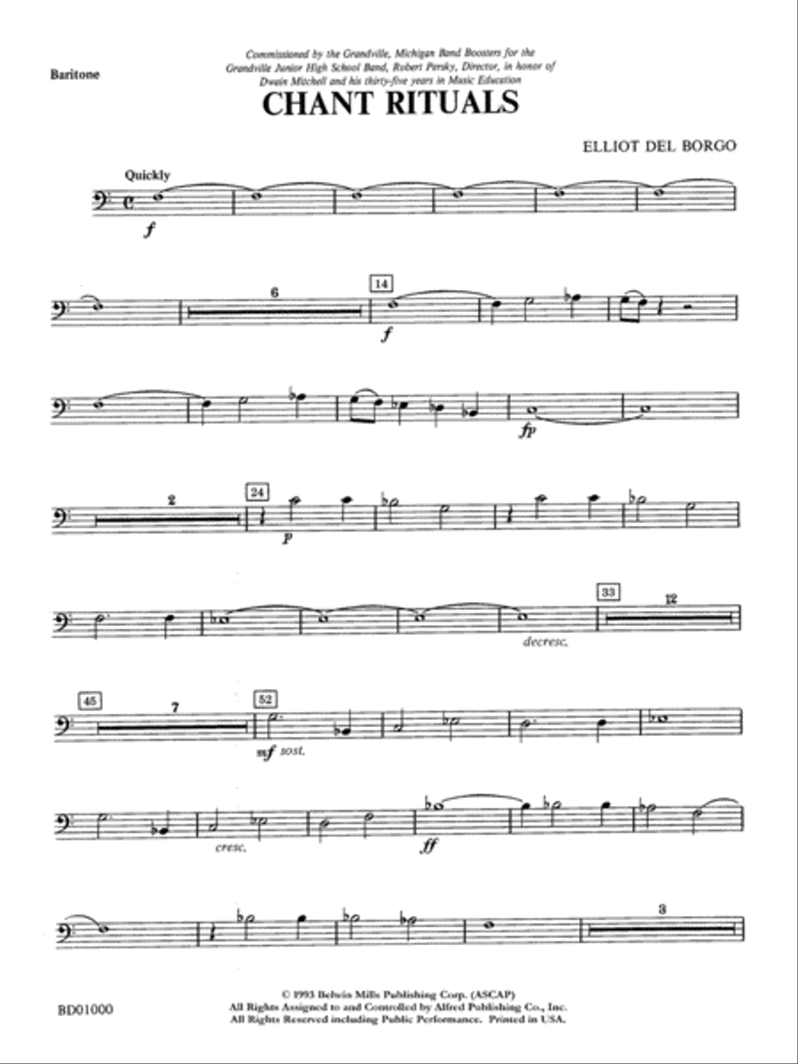 Chant Rituals: Baritone B.C. Concert Band scores gallery preview page 1