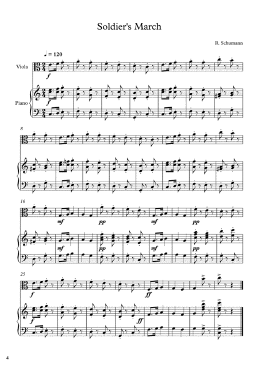 10 Easy Classical Pieces For Viola & Piano Vol. 3 Viola scores gallery preview page 5