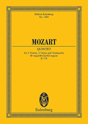 Book cover for String Quintet in B-flat Major, K. 174