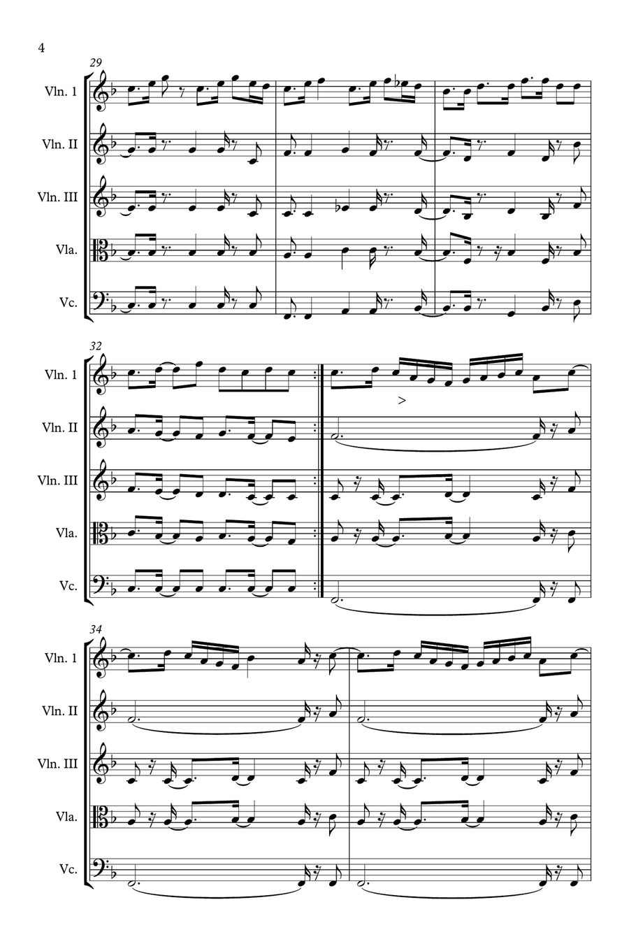 Ga gona ya tshwanang le Jesu String Quintet scores gallery preview page 4
