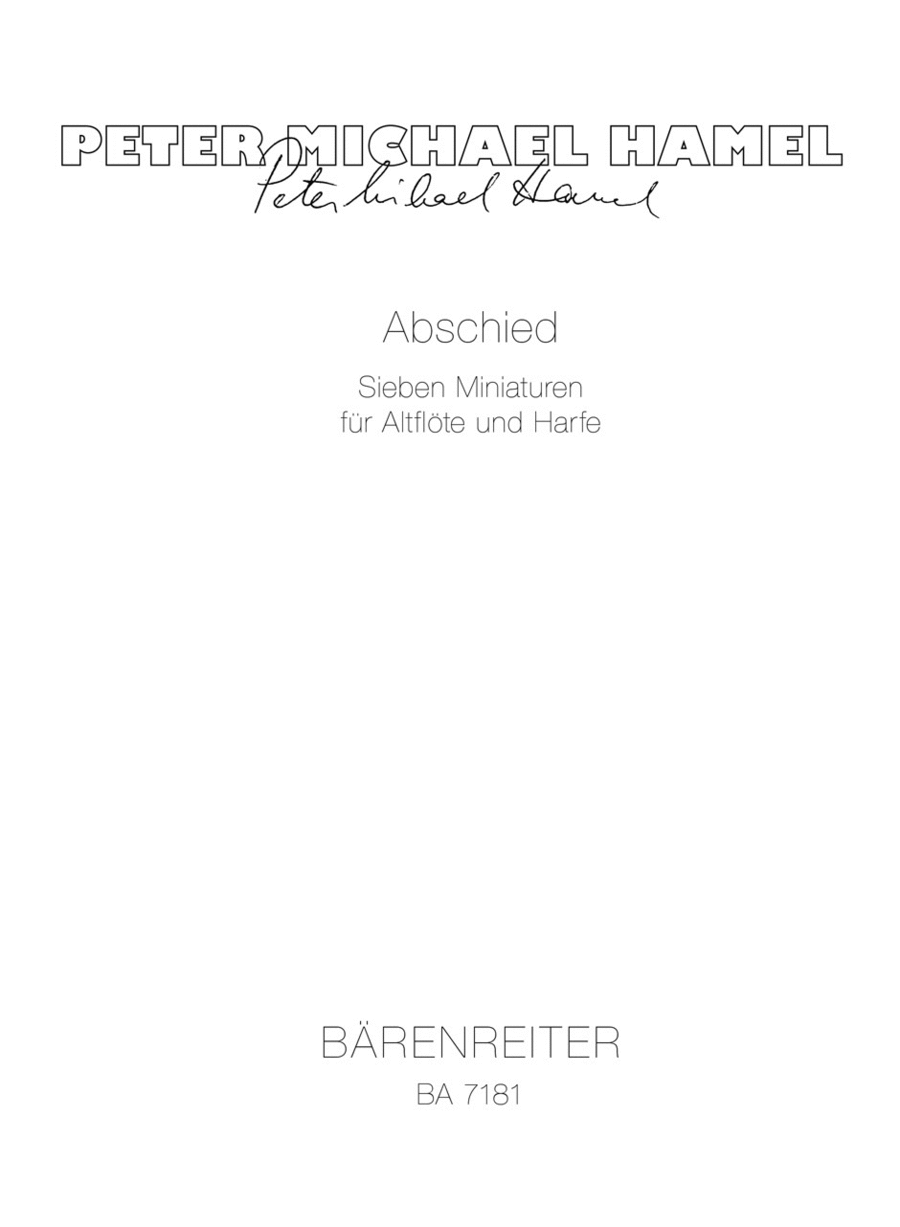 Abschied (1978/1987) Abschied (1978/1987) Flute scores gallery preview page 1