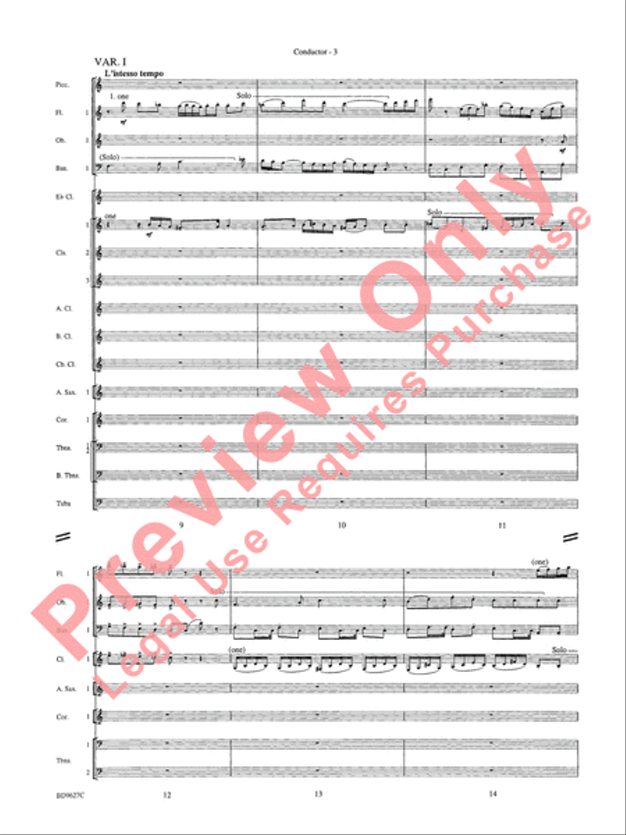 Variations on a Theme of Robert Schumann Concert Band scores gallery preview page 6