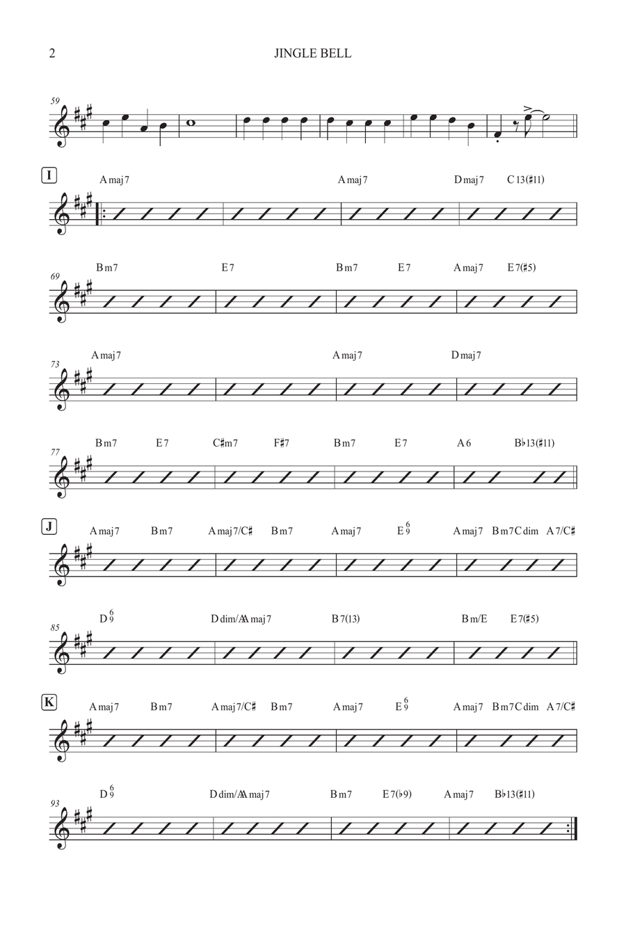 Jingle Bells for Trumpet in Bb B-Flat Trumpet scores gallery preview page 2
