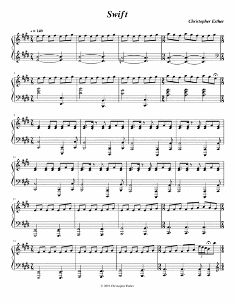 Swift Piano Solo scores gallery preview page 1
