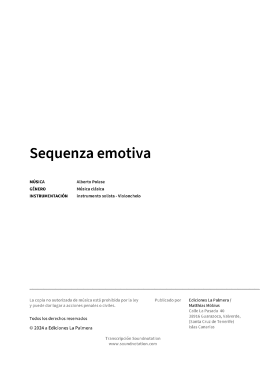 Sequenza emotiva Cello scores gallery preview page 2