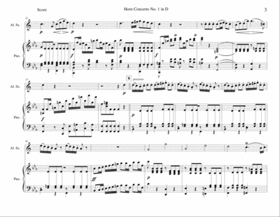 Horn Concerto No. 1 in D - K 412 Alto Saxophone scores gallery preview page 3