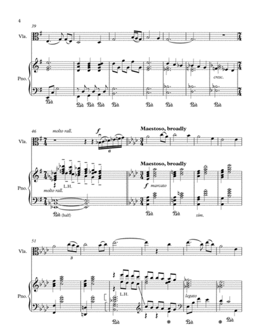 Amazing Grace (viola solo and piano) - Score & parts image number null