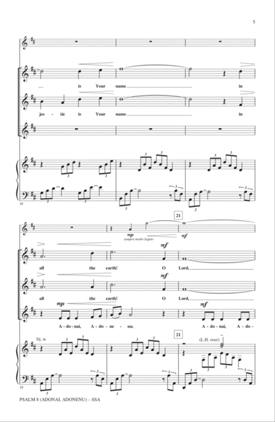 Psalm 8 (Adonai, Adonenu) SSA scores gallery preview page 4