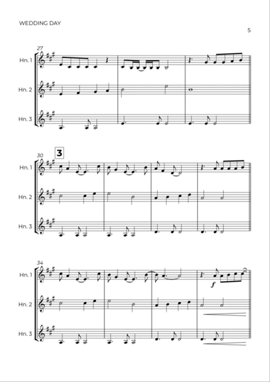 Wedding Day Horn scores gallery preview page 5
