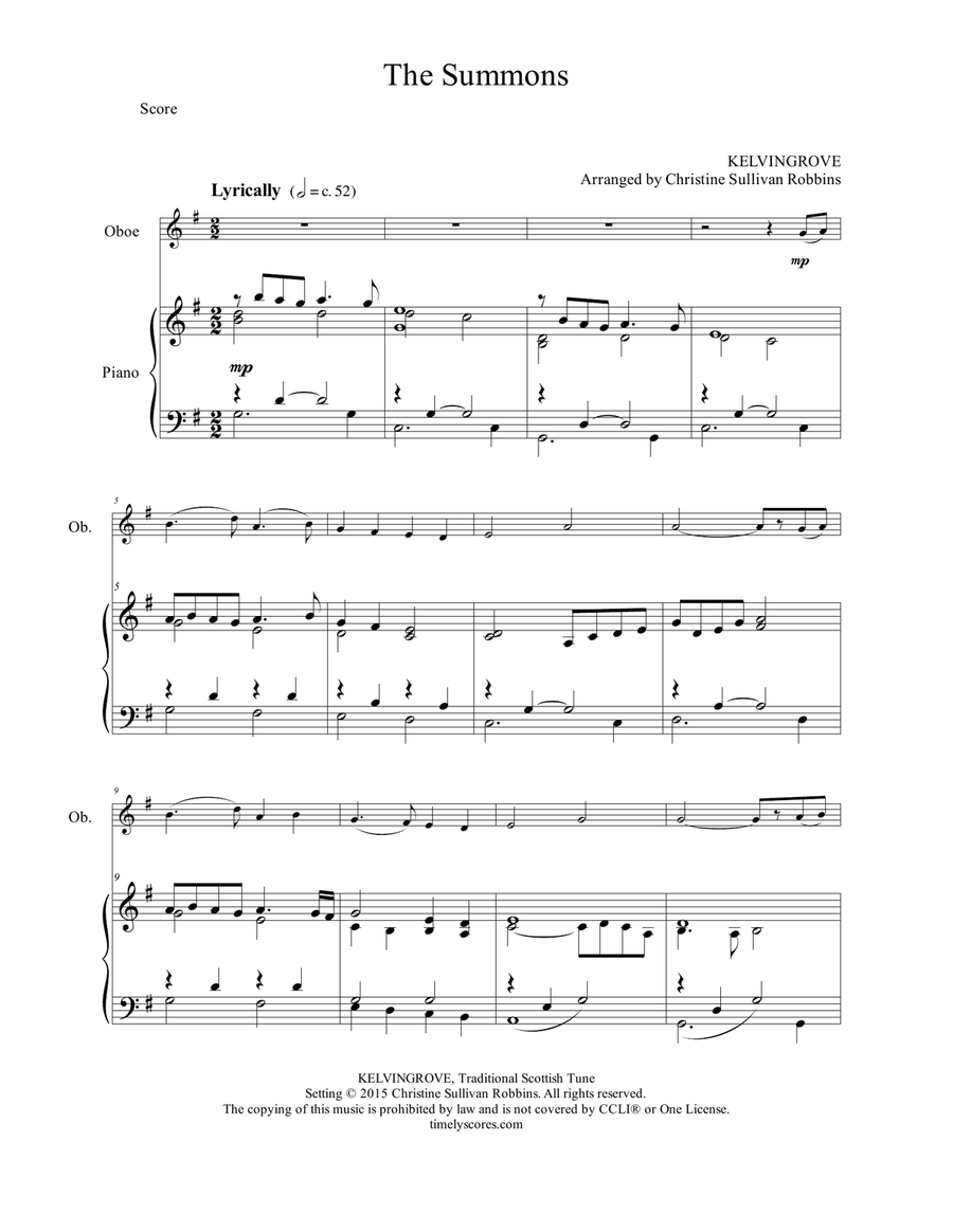 The Summons The Summons Piano scores gallery preview page 1