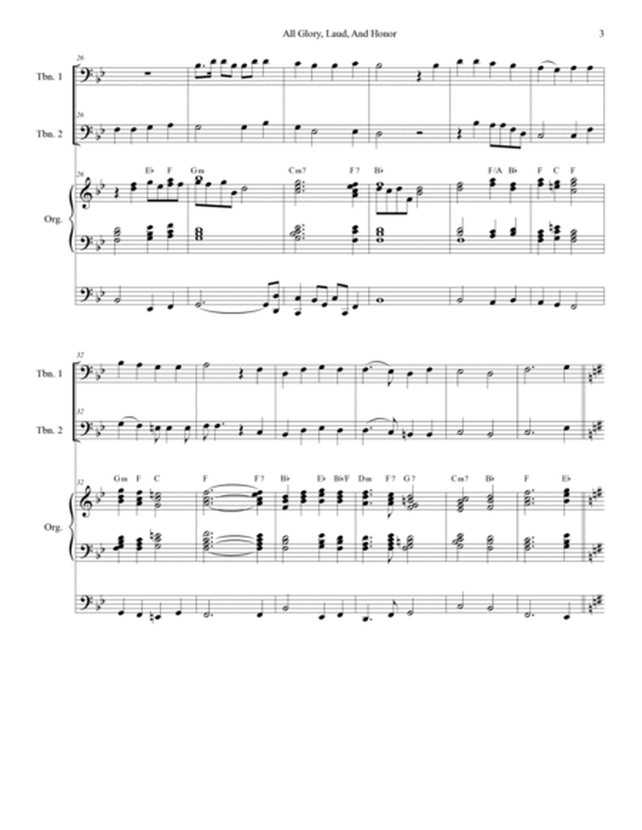 All Glory, Laud, And Honor (with "Hosanna, Loud Hosanna") (Trombone Duet) image number null
